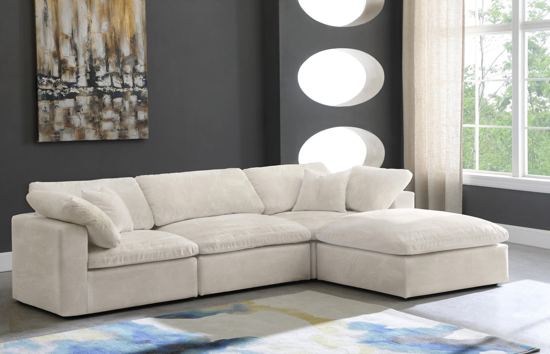 Cozy Cream Velvet Cloud Modular Sectional - Bargain Furniture (Detroit, MI)