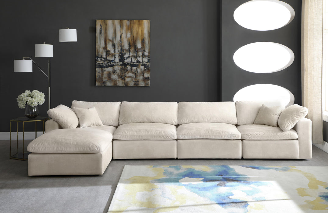 Cozy Cream Velvet Cloud Modular Sectional - Bargain Furniture (Detroit, MI)
