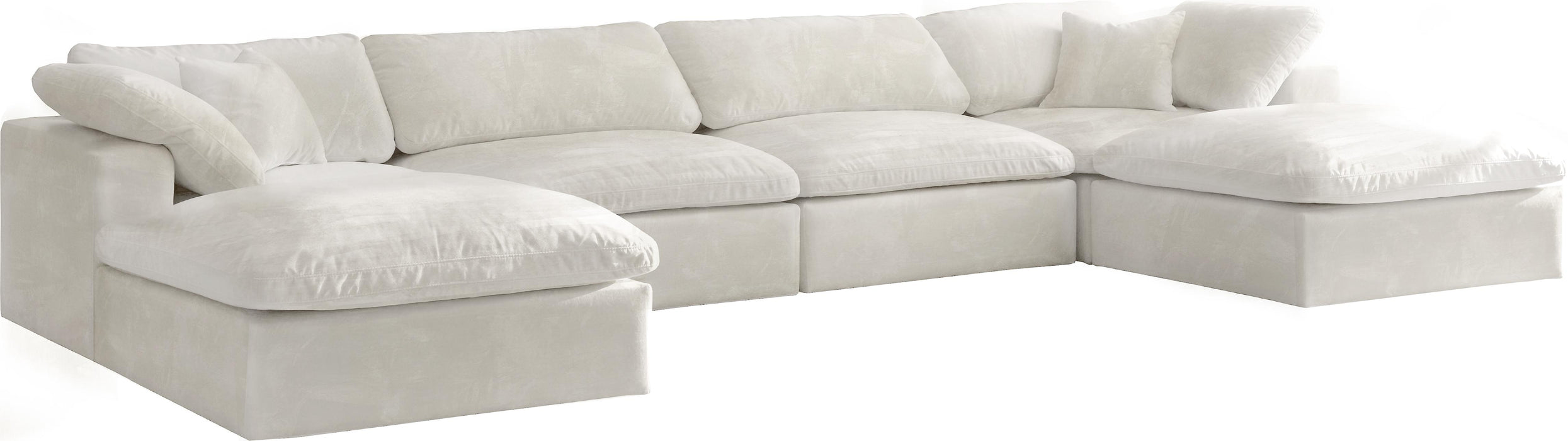 Cozy Cream Velvet Cloud Modular Sectional - Bargain Furniture (Detroit, MI)