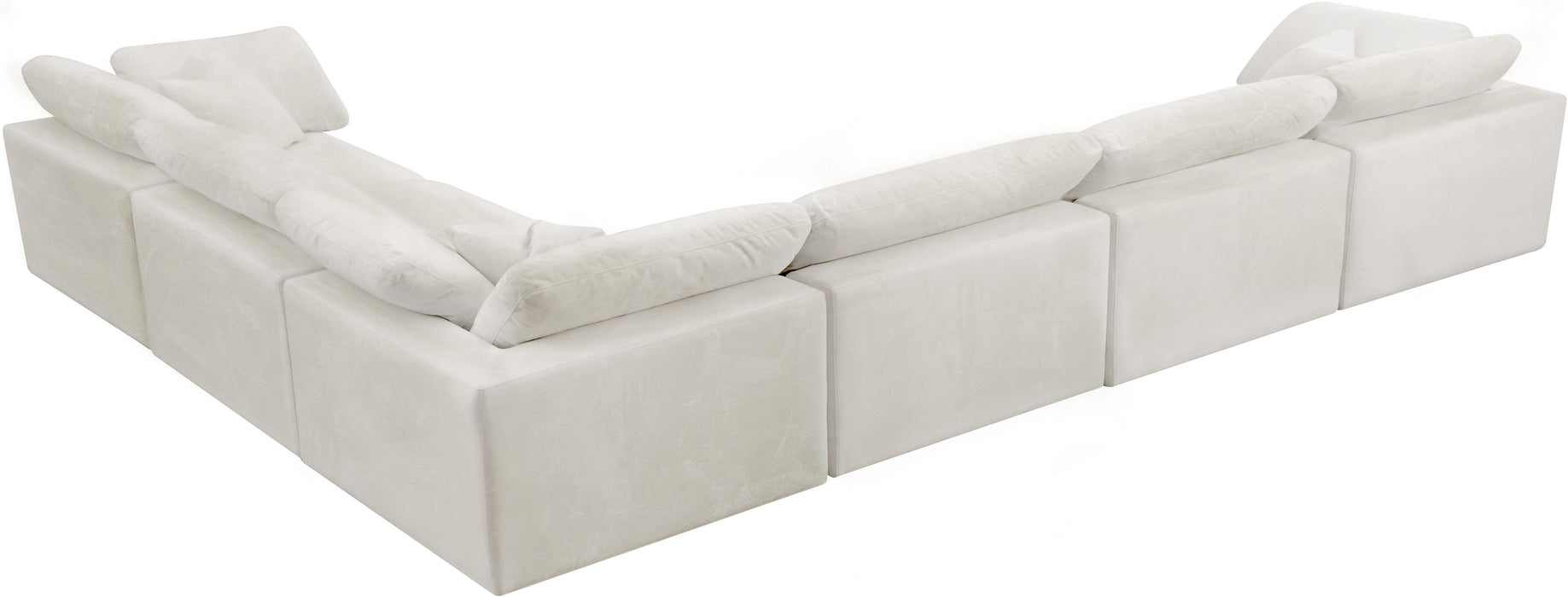 Cozy Cream Velvet Cloud Modular Sectional - Bargain Furniture (Detroit, MI)