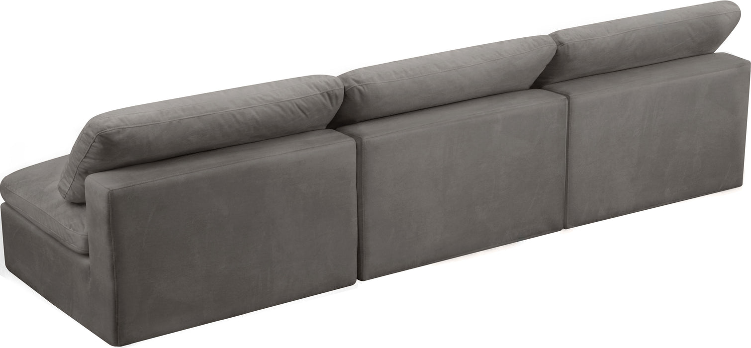 Cozy Grey Velvet Cloud Modular Armless Sofa - Bargain Furniture (Detroit, MI)