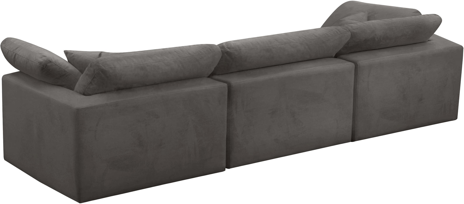 Cozy Grey Velvet Cloud Modular Sofa - Bargain Furniture (Detroit, MI)