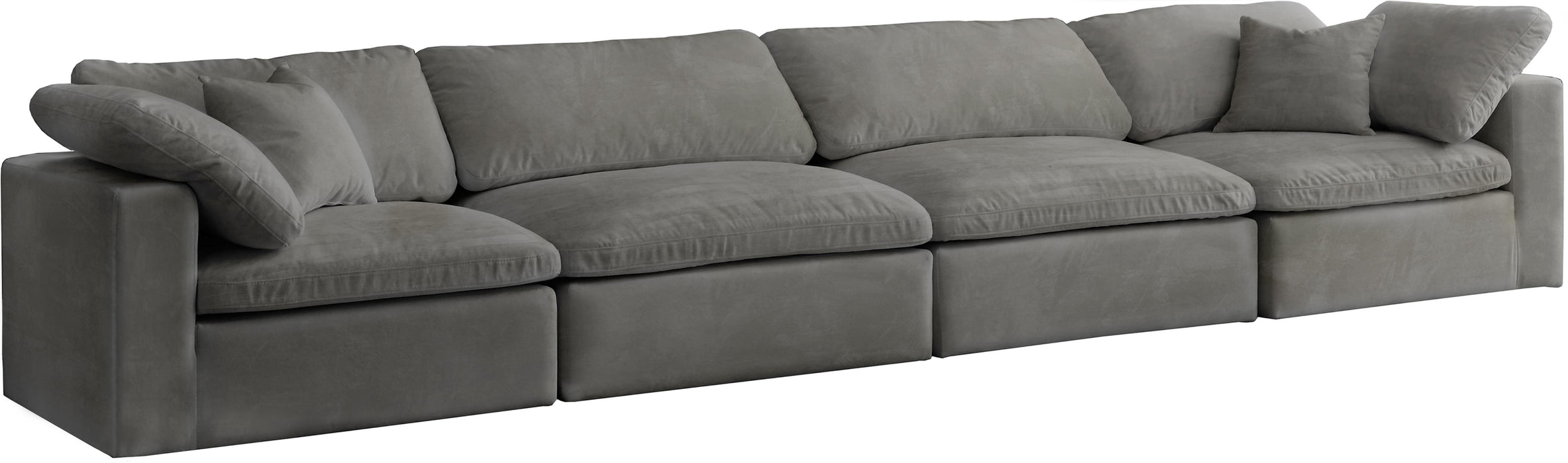Cozy Grey Velvet Cloud Modular Sofa - Bargain Furniture (Detroit, MI)