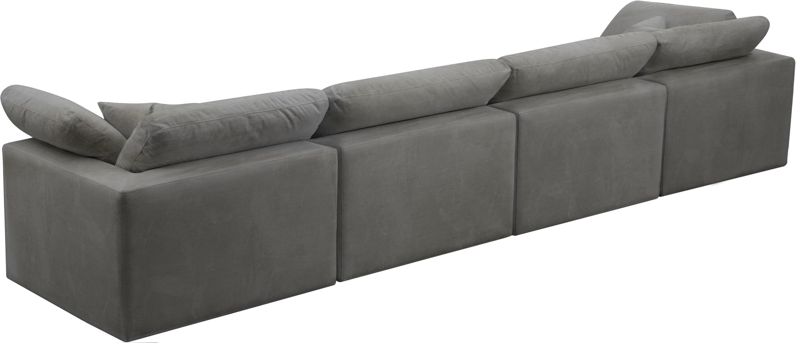 Cozy Grey Velvet Cloud Modular Sofa - Bargain Furniture (Detroit, MI)