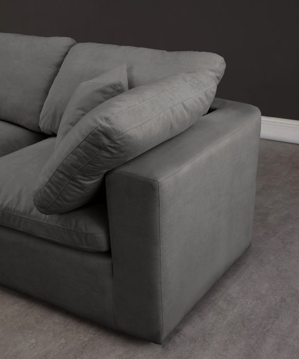 Cozy Grey Velvet Cloud Modular Armless Sofa - Bargain Furniture (Detroit, MI)