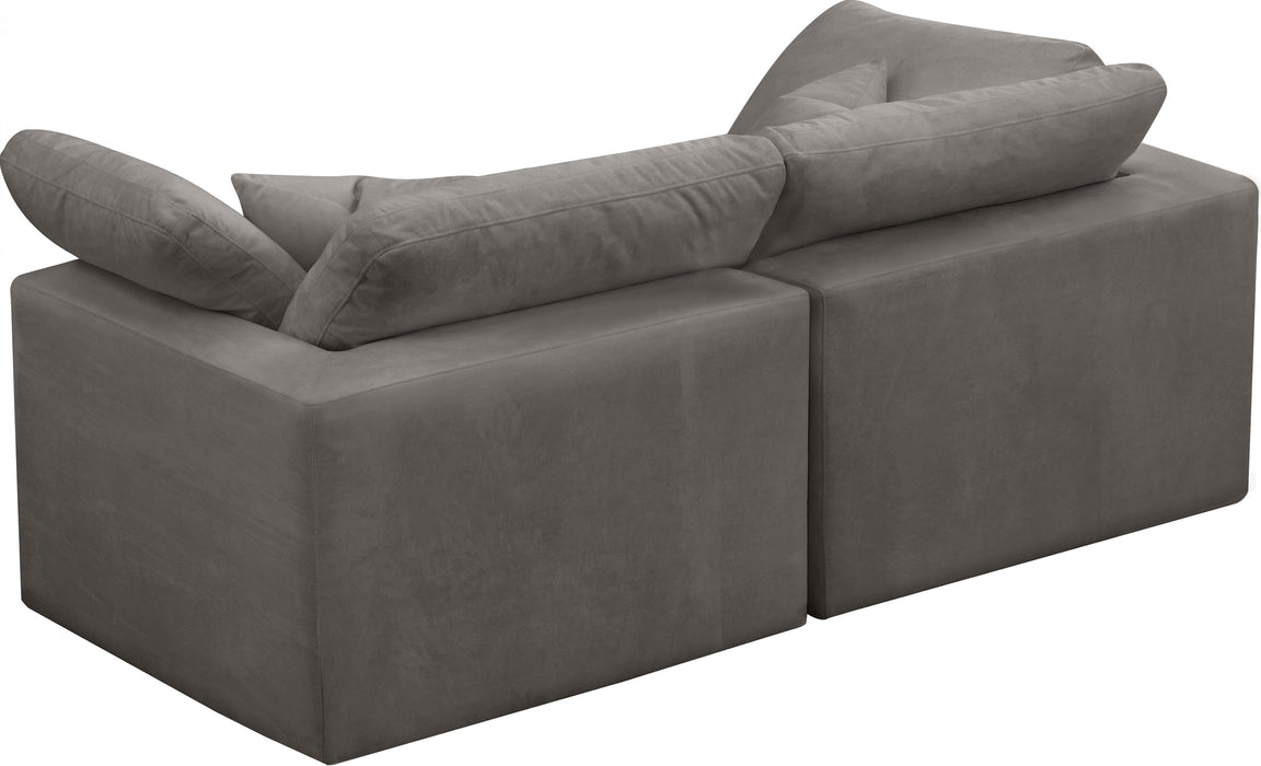 Cozy Grey Velvet Cloud Modular Sofa - Bargain Furniture (Detroit, MI)