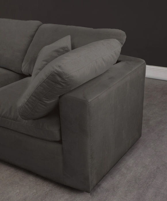 Cozy Grey Velvet Cloud Modular Sofa - Bargain Furniture (Detroit, MI)