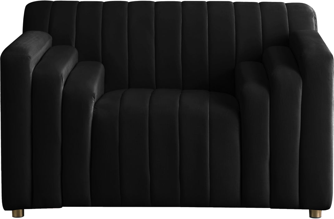 Naya Black Velvet Chair - Bargain Furniture (Detroit, MI)
