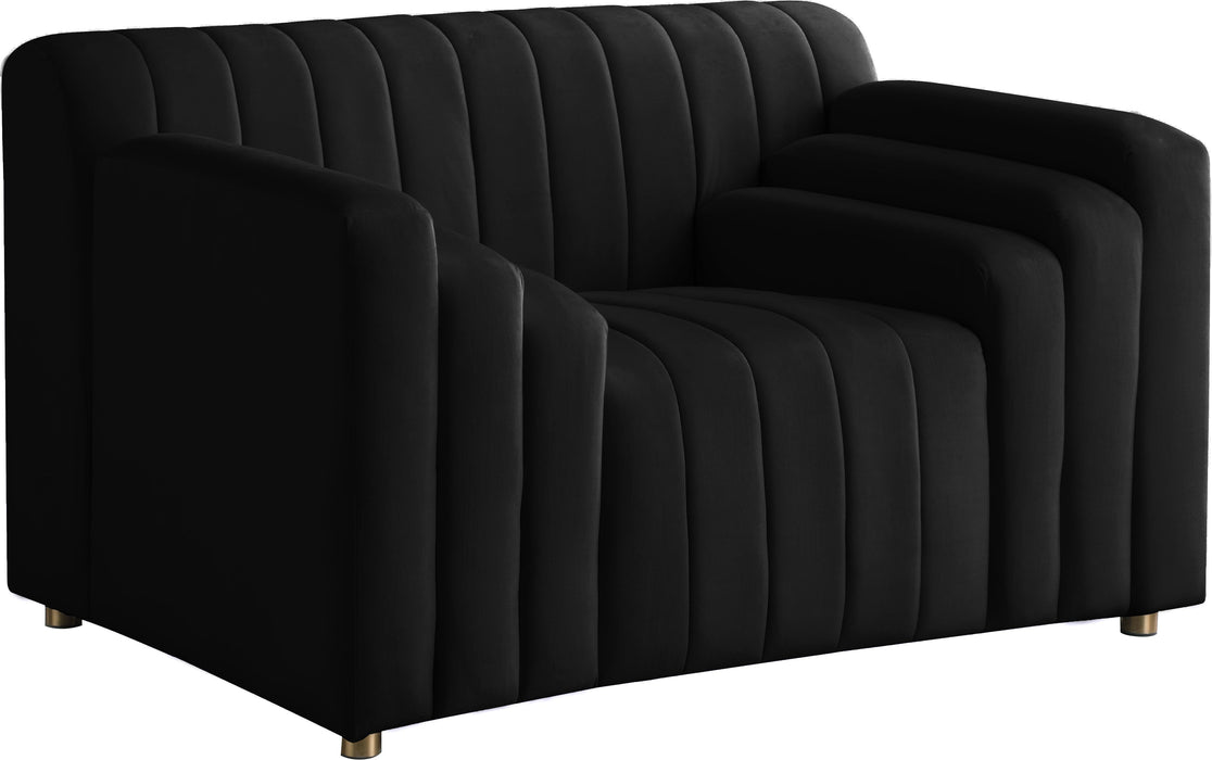 Naya Black Velvet Chair - Bargain Furniture (Detroit, MI)