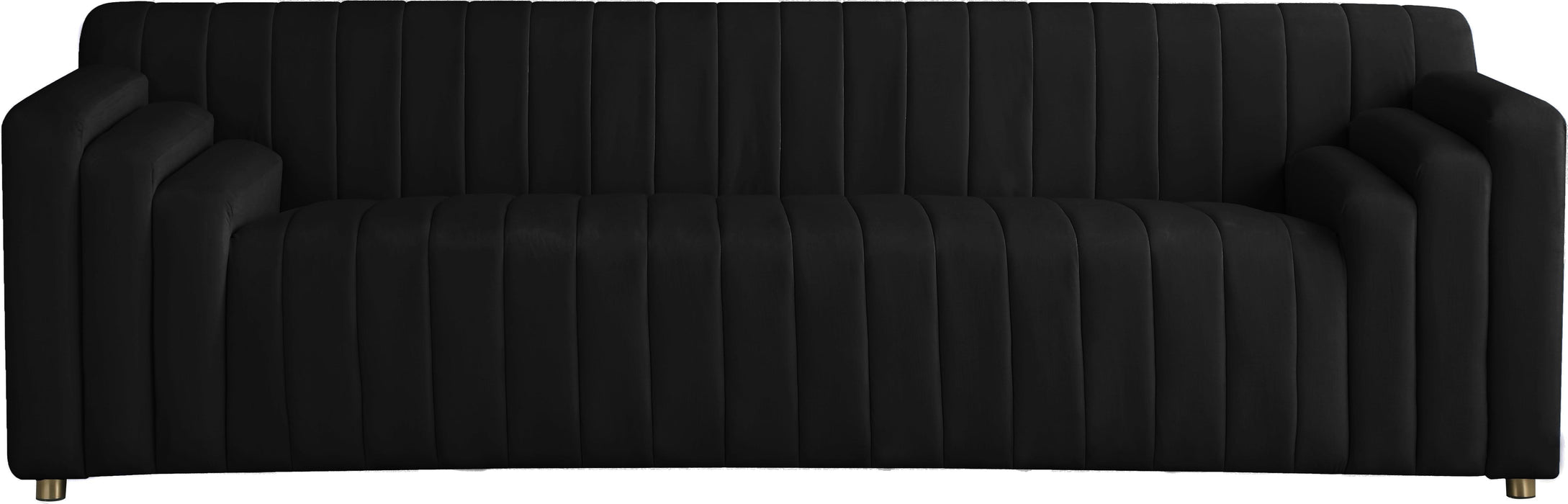 Naya Black Velvet Sofa - Bargain Furniture (Detroit, MI)