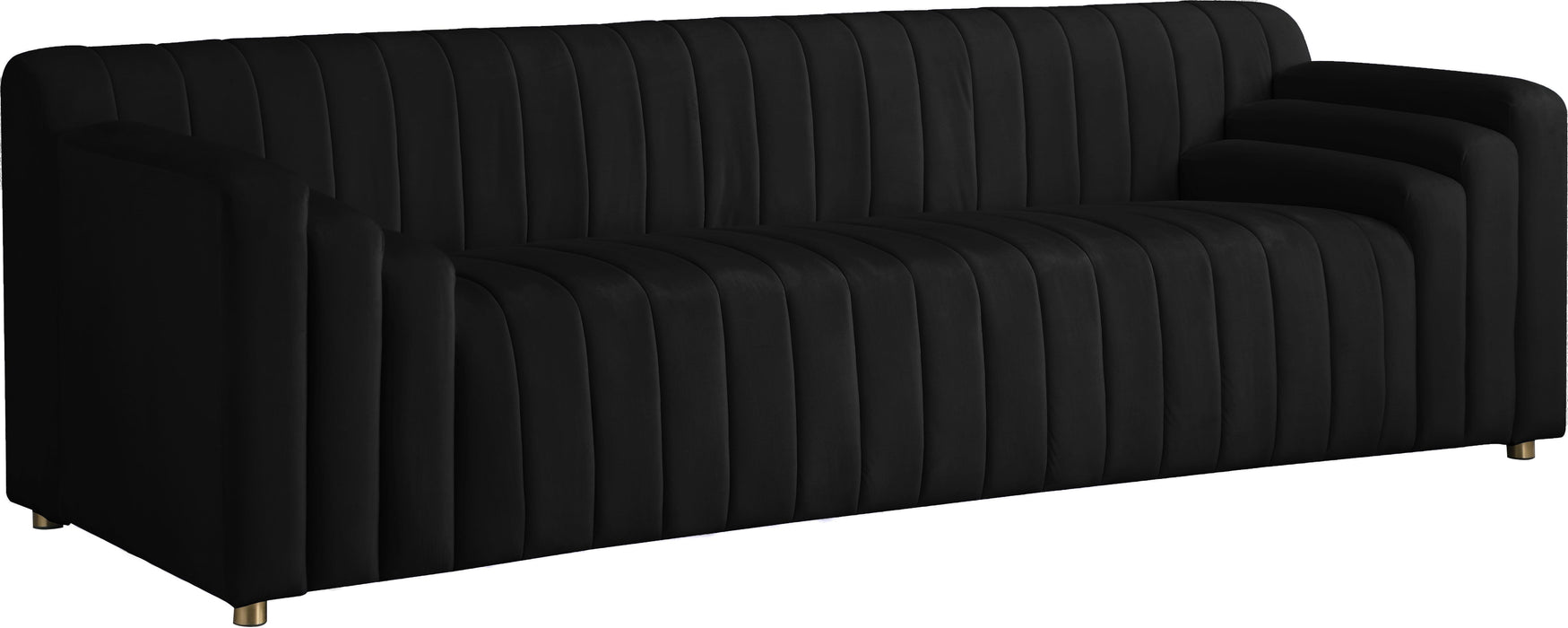 Naya Black Velvet Sofa - Bargain Furniture (Detroit, MI)