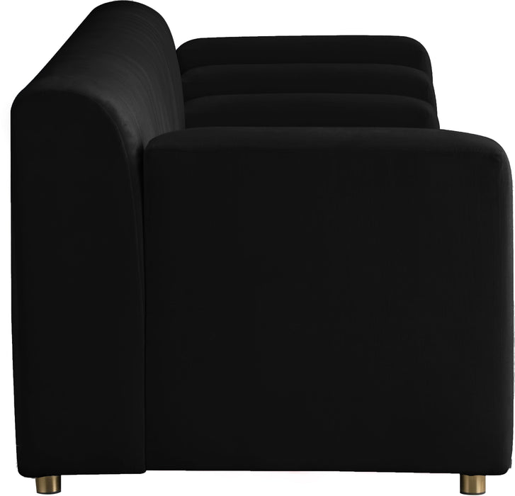 Naya Black Velvet Sofa - Bargain Furniture (Detroit, MI)