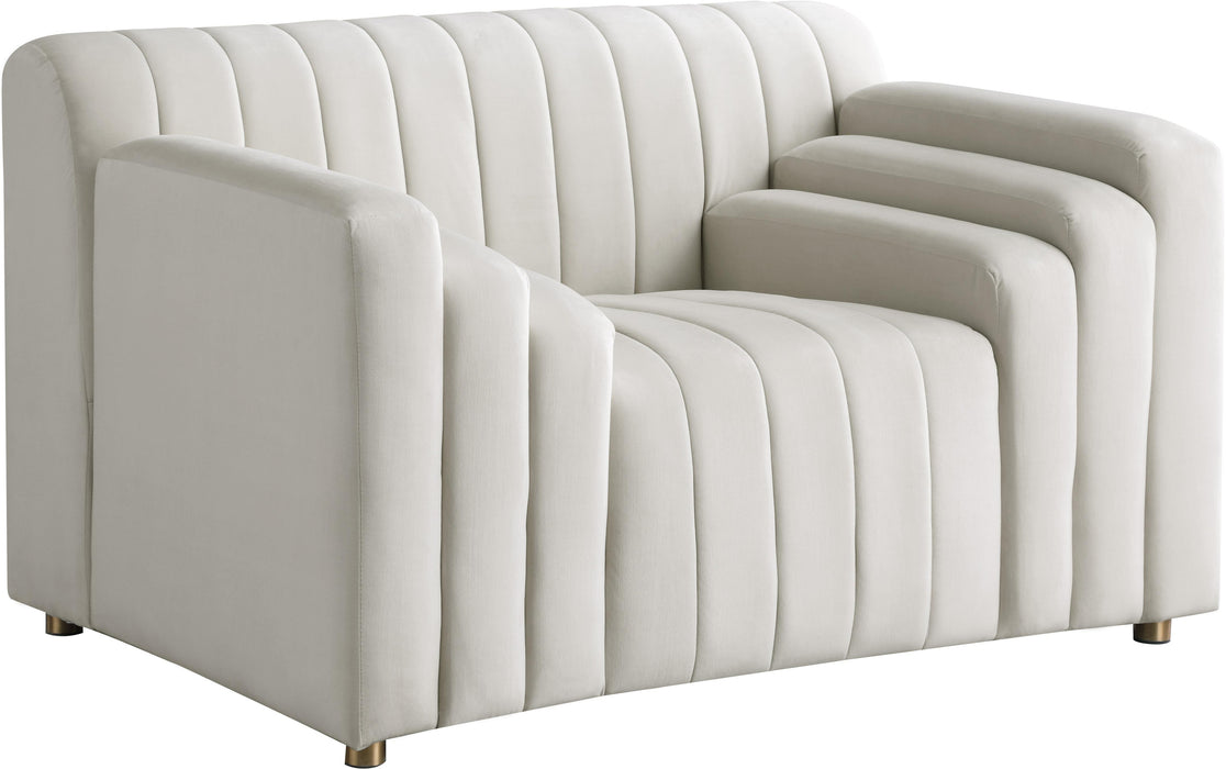 Naya Cream Velvet Chair - Bargain Furniture (Detroit, MI)