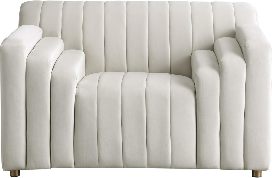 Naya Cream Velvet Chair - Bargain Furniture (Detroit, MI)