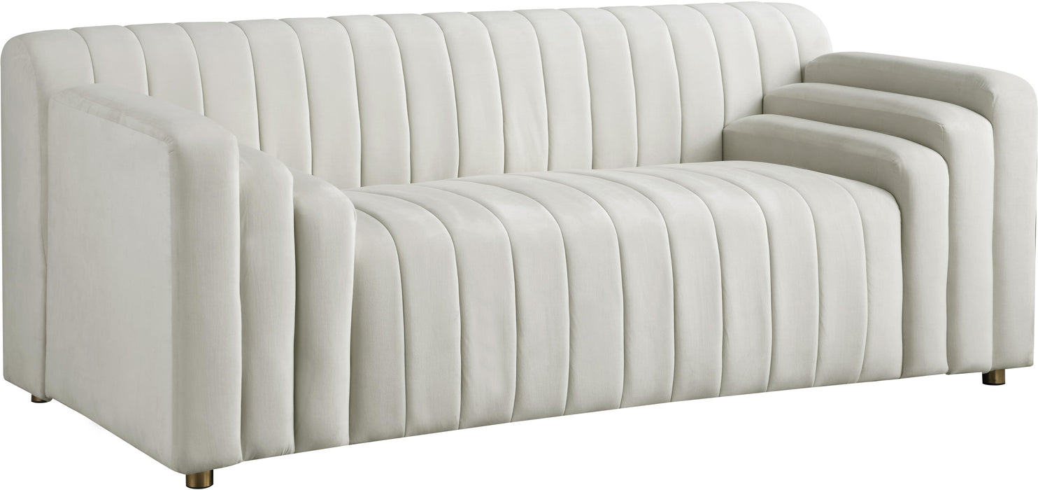 Naya Cream Velvet Loveseat - Bargain Furniture (Detroit, MI)