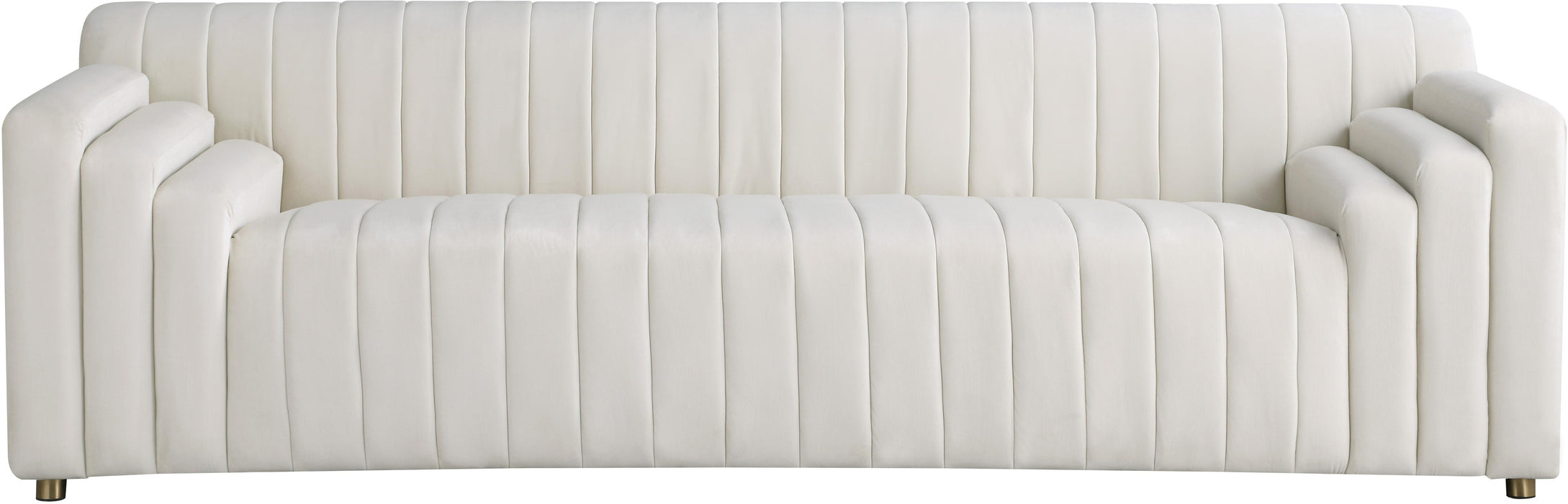 Naya Cream Velvet Sofa - Bargain Furniture (Detroit, MI)