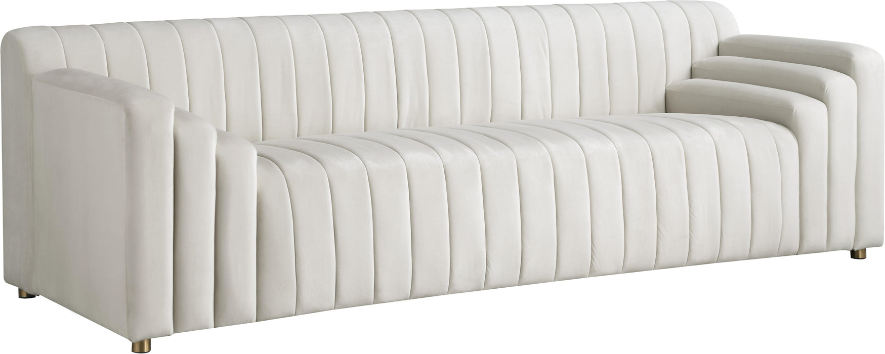 Naya Cream Velvet Sofa - Bargain Furniture (Detroit, MI)