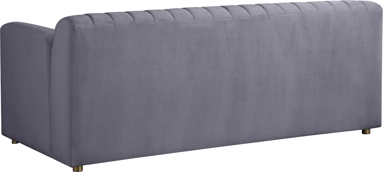 Naya Grey Velvet Loveseat - Bargain Furniture (Detroit, MI)