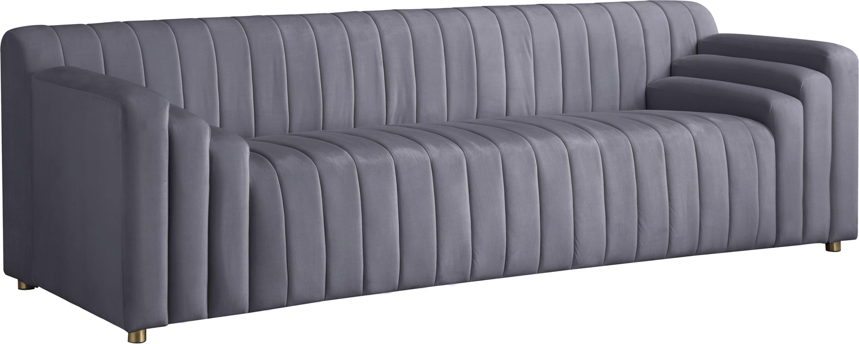 Naya Grey Velvet Sofa - Bargain Furniture (Detroit, MI)