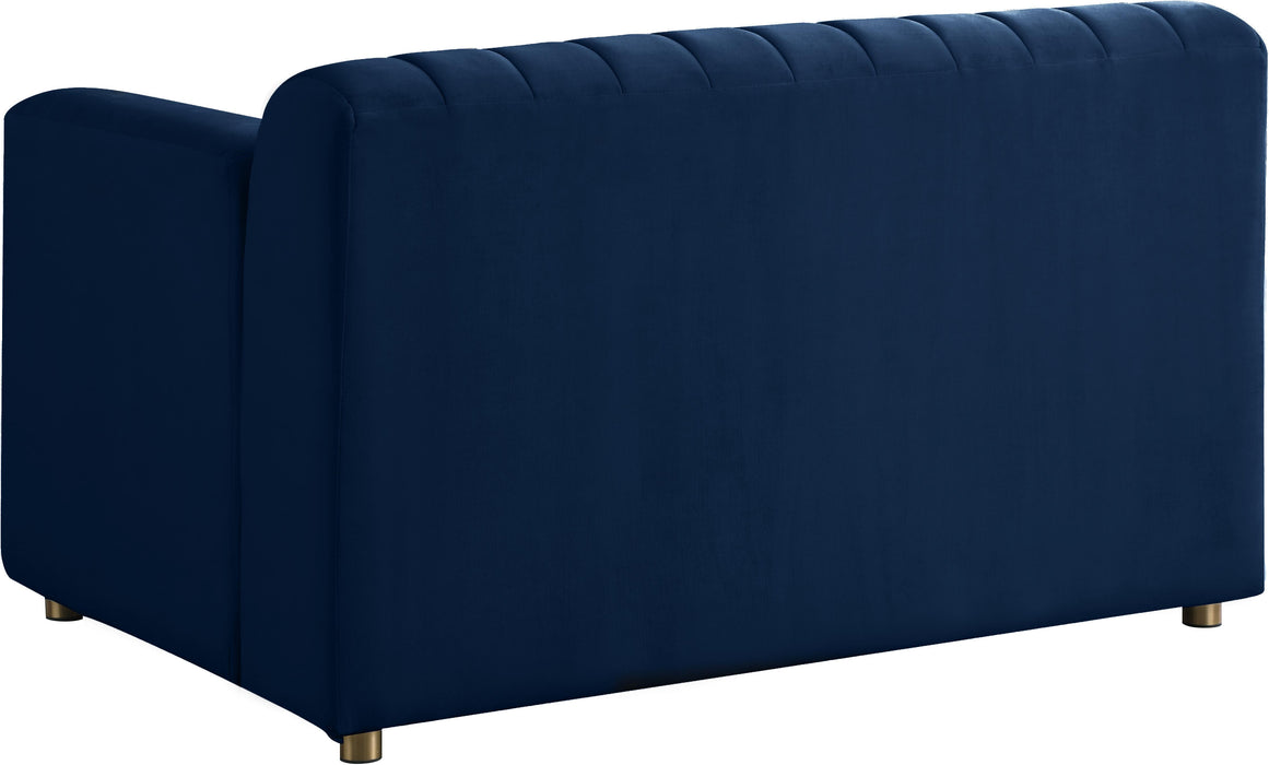 Naya Navy Velvet Chair - Bargain Furniture (Detroit, MI)