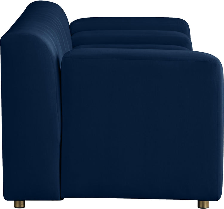 Naya Navy Velvet Loveseat - Bargain Furniture (Detroit, MI)