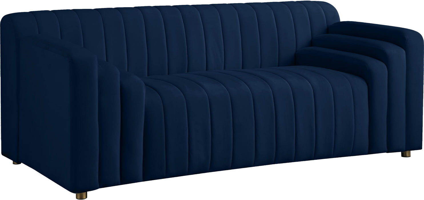 Naya Navy Velvet Loveseat - Bargain Furniture (Detroit, MI)
