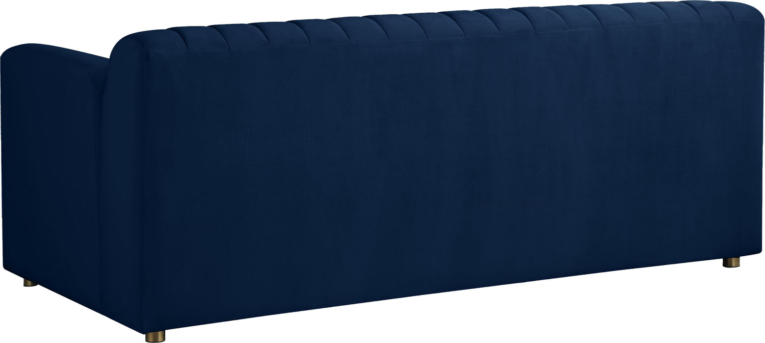 Naya Navy Velvet Loveseat - Bargain Furniture (Detroit, MI)