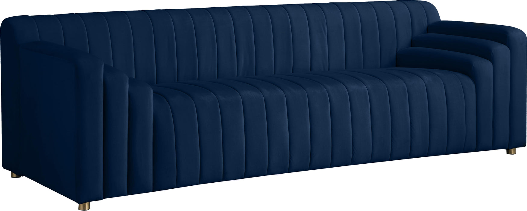 Naya Navy Velvet Sofa - Bargain Furniture (Detroit, MI)