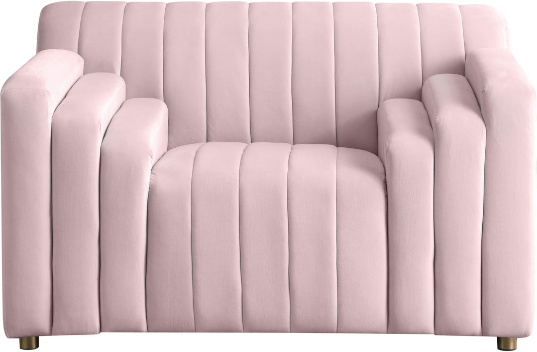Naya Pink Velvet Chair - Bargain Furniture (Detroit, MI)