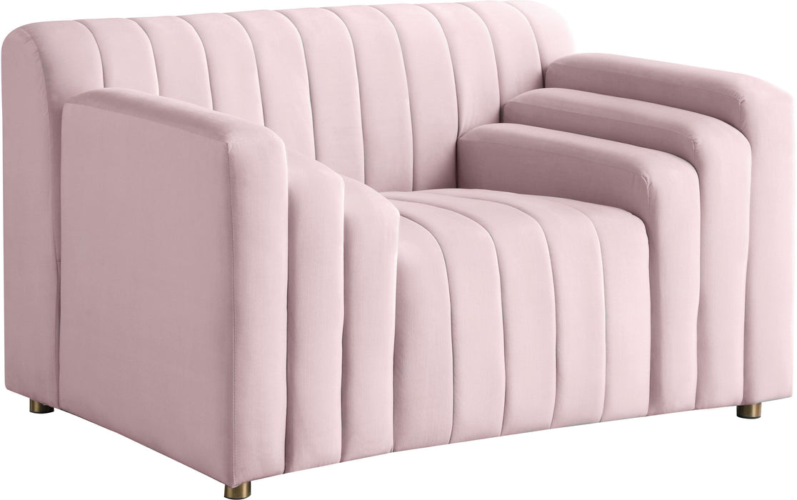 Naya Pink Velvet Chair - Bargain Furniture (Detroit, MI)