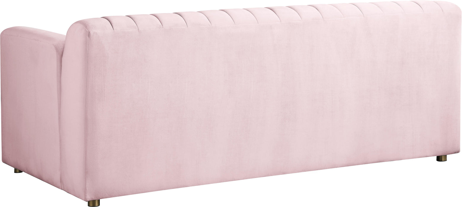 Naya Pink Velvet Loveseat - Bargain Furniture (Detroit, MI)