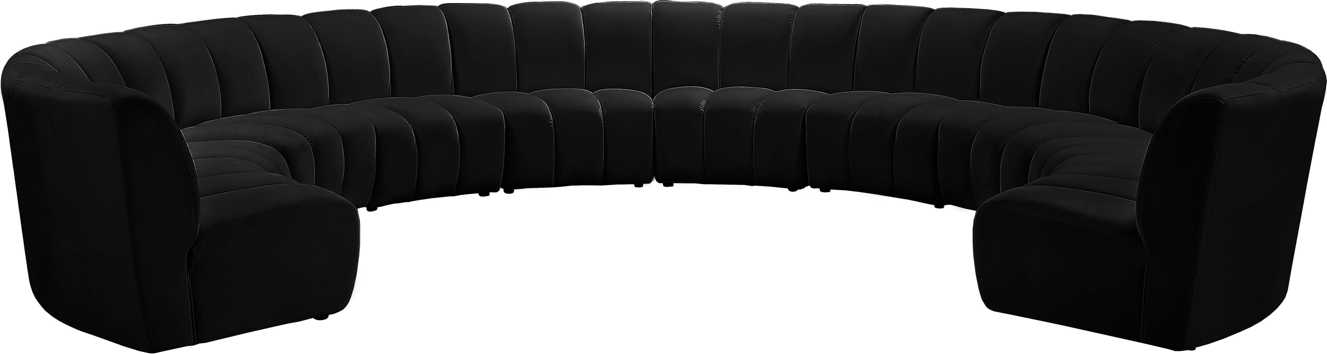 Infinity Black Velvet 10pc. Modular Sectional - Bargain Furniture (Detroit, MI)
