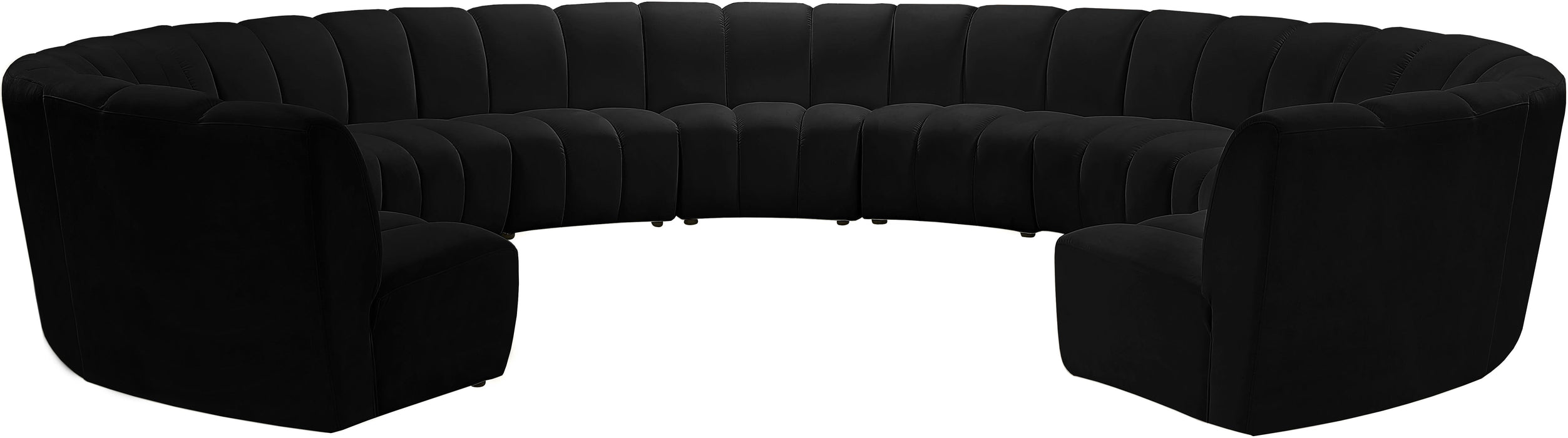 Infinity Black Velvet 11pc. Modular Sectional - Bargain Furniture (Detroit, MI)