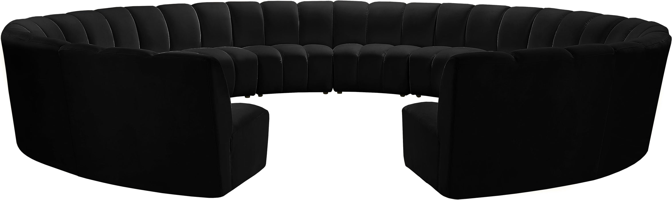 Infinity Black Velvet 12pc. Modular Sectional - Bargain Furniture (Detroit, MI)