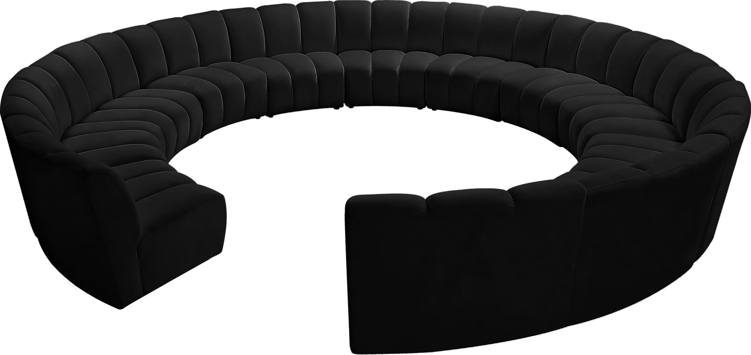 Infinity Black Velvet 12pc. Modular Sectional - Bargain Furniture (Detroit, MI)