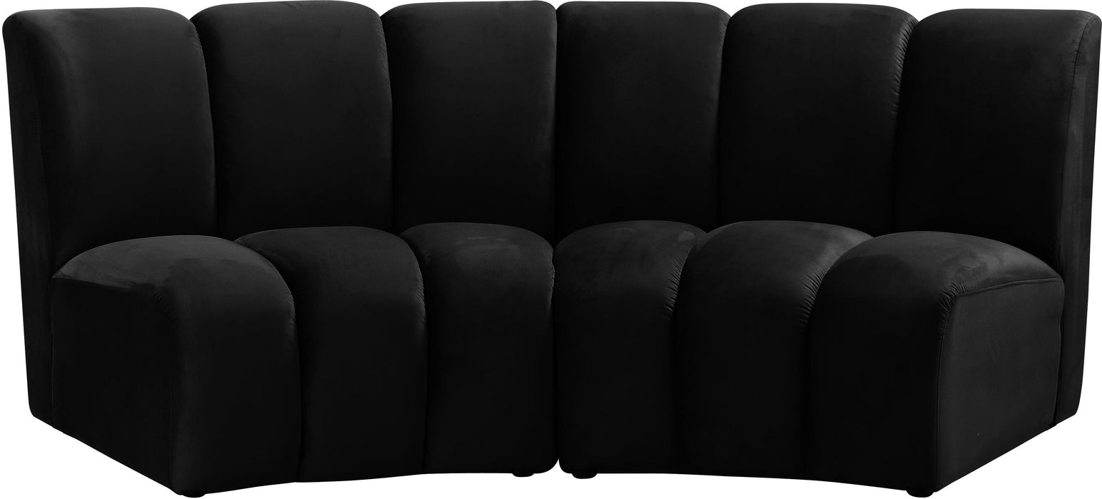 Infinity Black Velvet 2pc. Modular Sectional - Bargain Furniture (Detroit, MI)