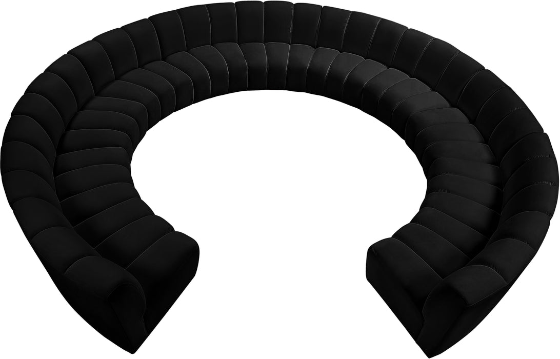 Infinity Black Velvet 11pc. Modular Sectional - Bargain Furniture (Detroit, MI)