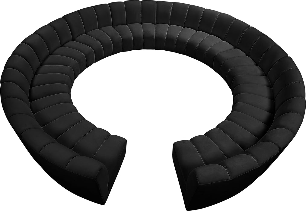 Infinity Black Velvet 12pc. Modular Sectional - Bargain Furniture (Detroit, MI)