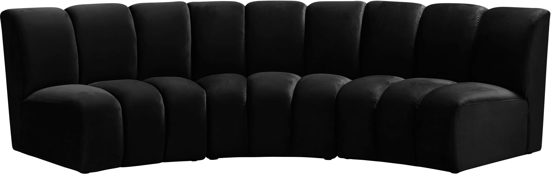 Infinity Black Velvet 3pc. Modular Sectional - Bargain Furniture (Detroit, MI)