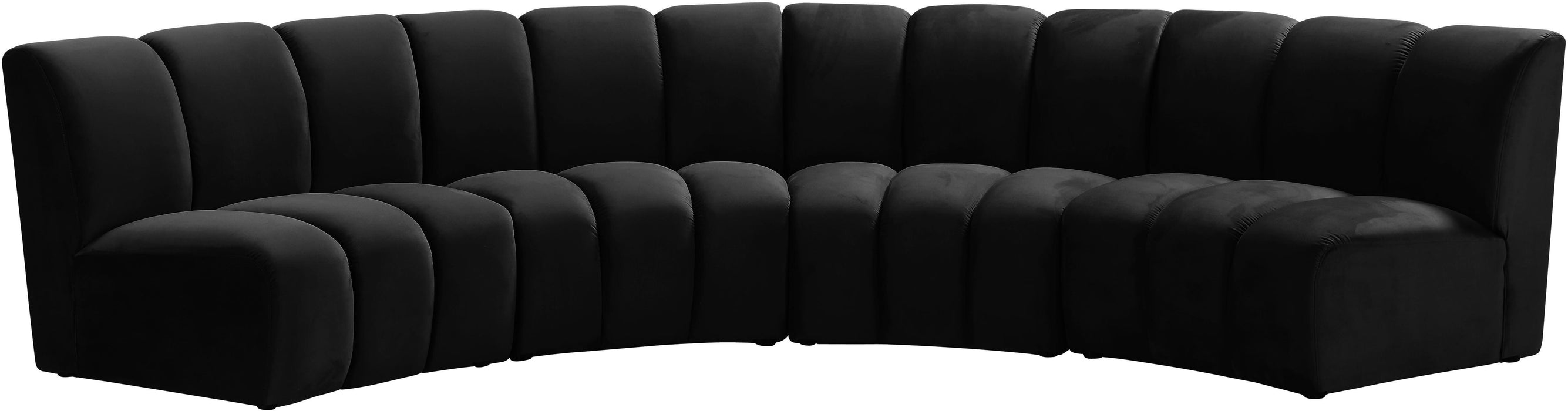 Infinity Black Velvet 4pc. Modular Sectional - Bargain Furniture (Detroit, MI)