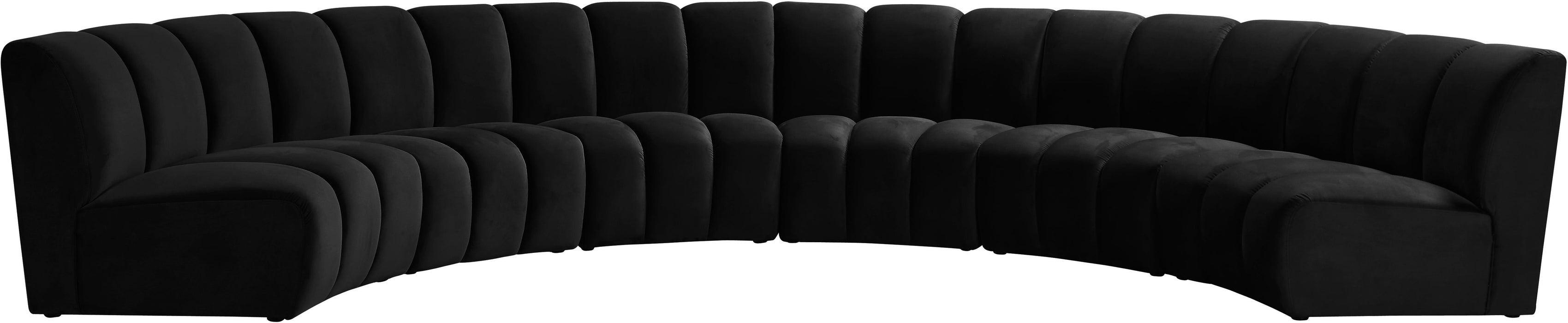 Infinity Black Velvet 6pc. Modular Sectional - Bargain Furniture (Detroit, MI)