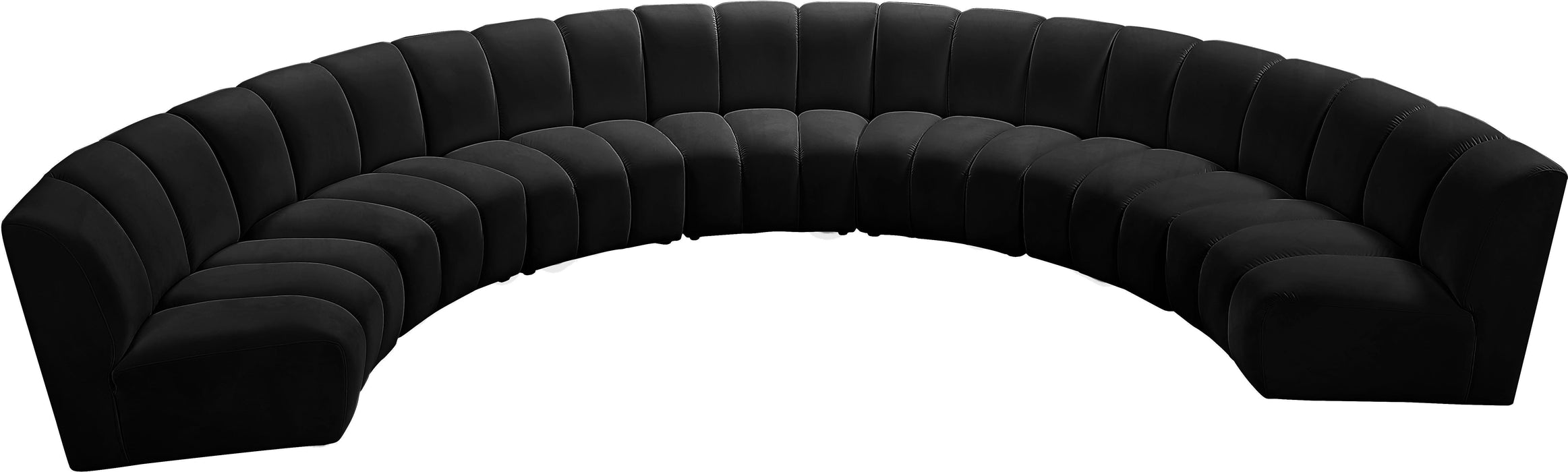 Infinity Black Velvet 7pc. Modular Sectional - Bargain Furniture (Detroit, MI)