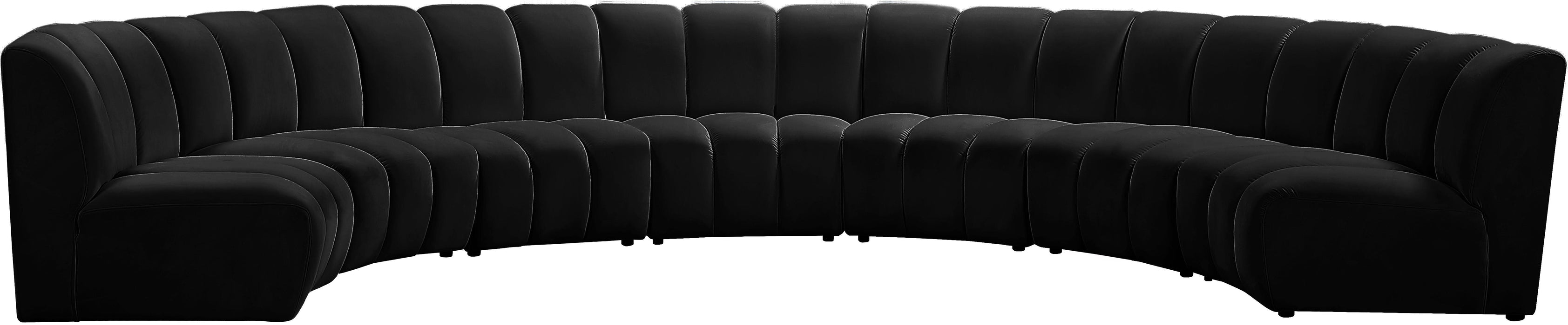 Infinity Black Velvet 7pc. Modular Sectional - Bargain Furniture (Detroit, MI)