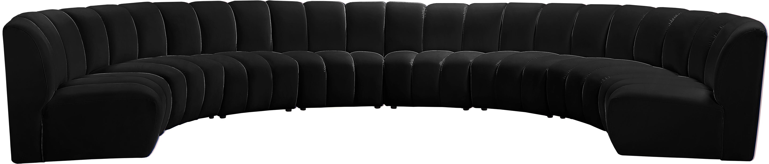 Infinity Black Velvet 8pc. Modular Sectional - Bargain Furniture (Detroit, MI)