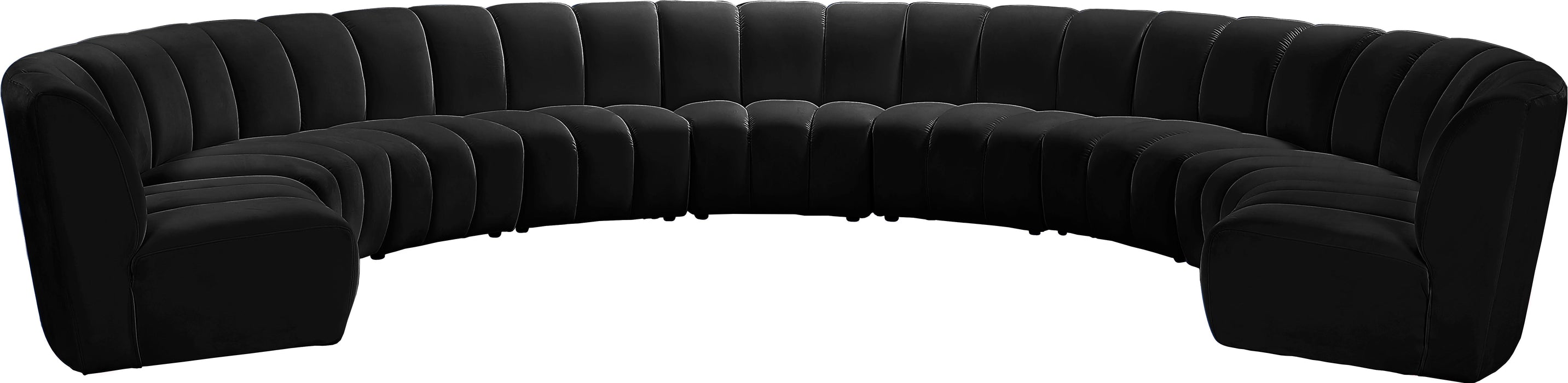 Infinity Black Velvet 9pc. Modular Sectional - Bargain Furniture (Detroit, MI)