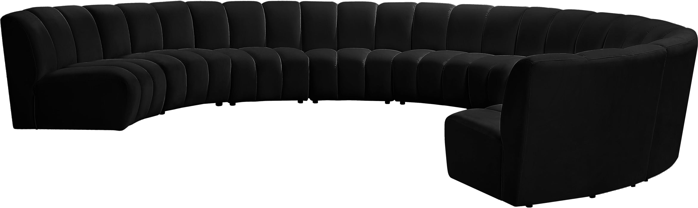 Infinity Black Velvet 9pc. Modular Sectional - Bargain Furniture (Detroit, MI)