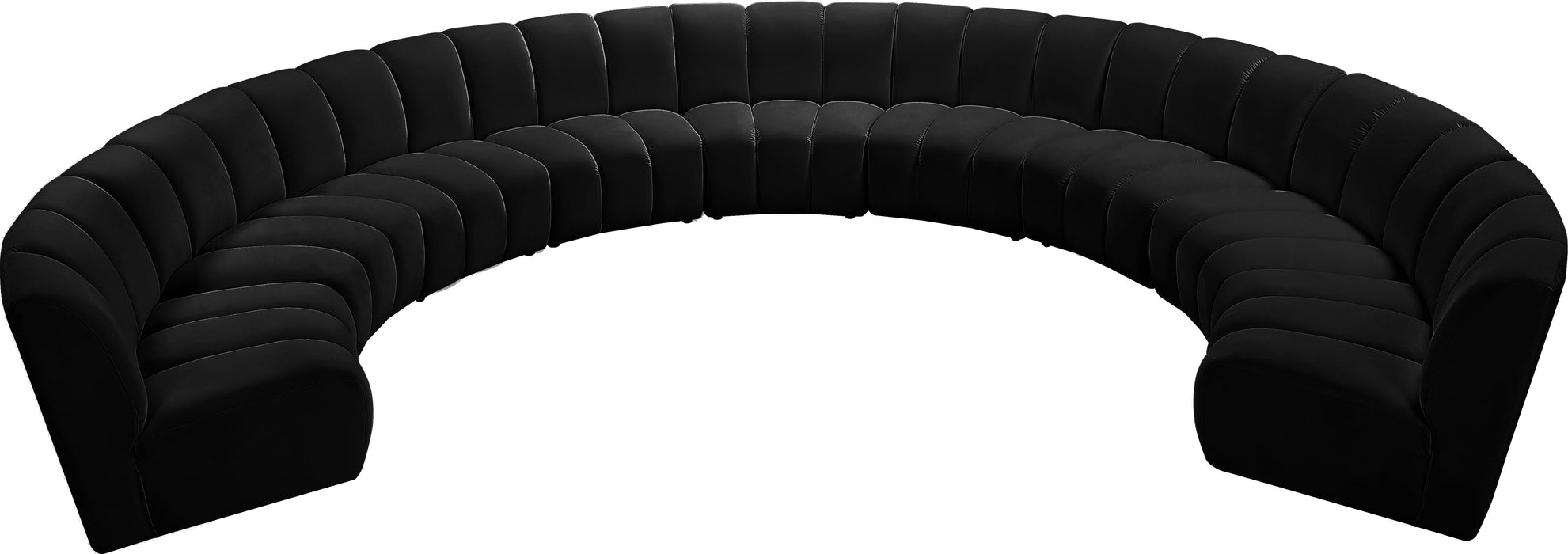 Infinity Black Velvet 9pc. Modular Sectional - Bargain Furniture (Detroit, MI)