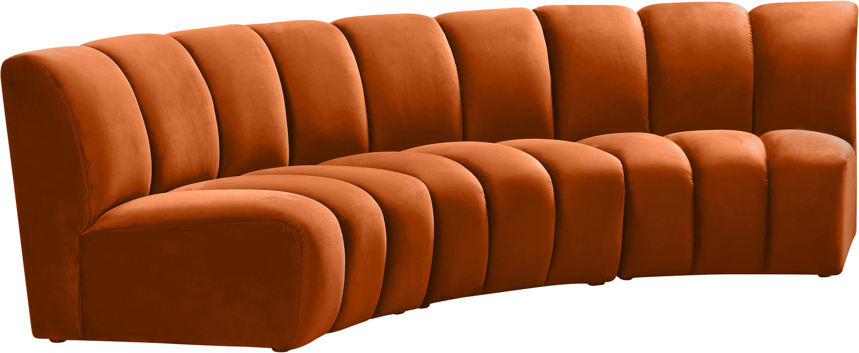 Infinity Cognac Velvet 3pc. Modular Sectional - Bargain Furniture (Detroit, MI)
