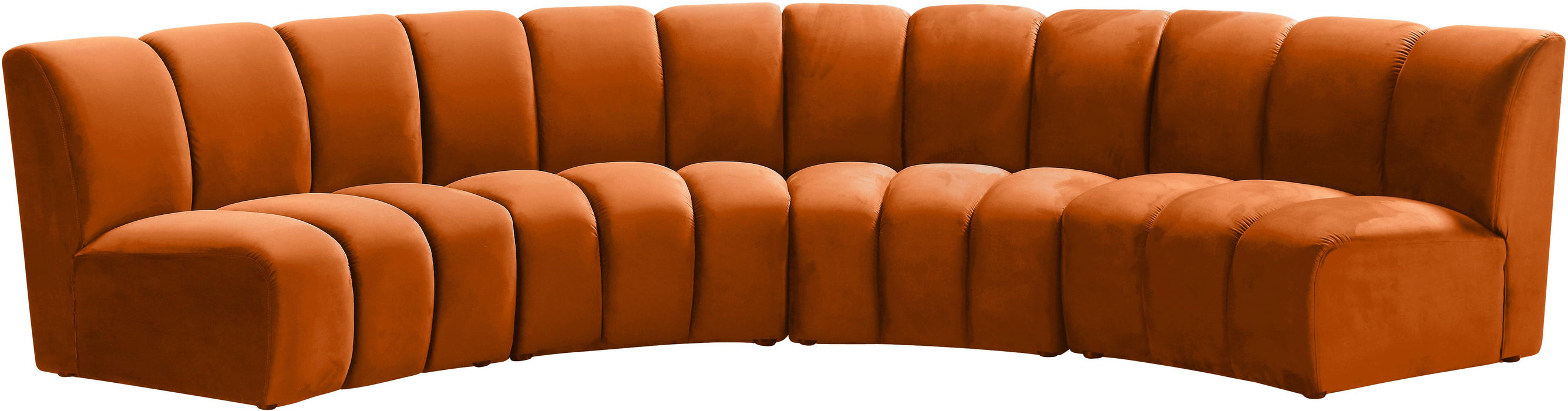 Infinity Cognac Velvet 4pc. Modular Sectional - Bargain Furniture (Detroit, MI)