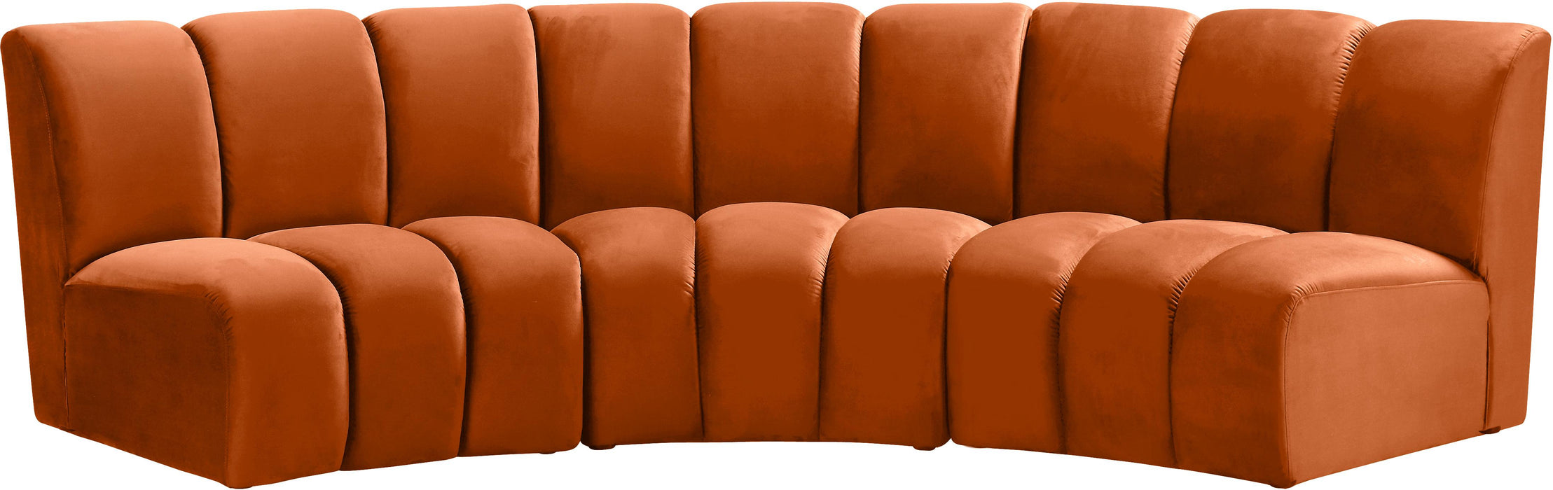 Infinity Cognac Velvet 3pc. Modular Sectional - Bargain Furniture (Detroit, MI)
